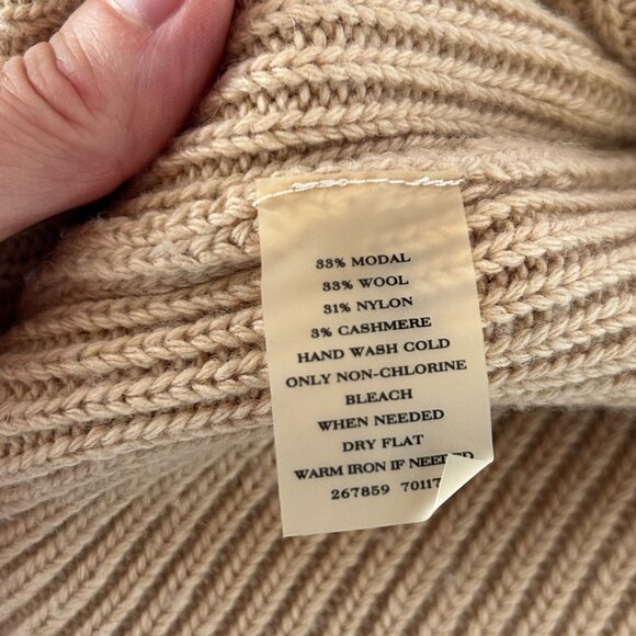 Wool Cashmere Ribbed Knit Cardigan Sweater Quiet Luxury Minimalist Ann Taylor, M - Picture 5 of 15